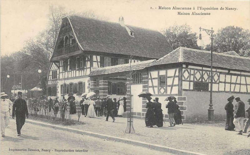 Carte postale ancienne Maison Alsacienne A L´EXPOSITION De Nancy Maison Alsacienne N°1 à Nancy
