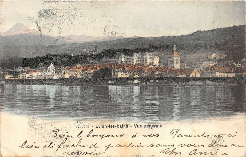 Carte postale ancienne Evian Les Bains Vue Generale (dos non divisé)