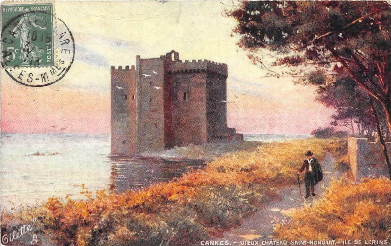 Carte postale ancienne Cannes Vieux Chateau Saint-Honorat à Cannes