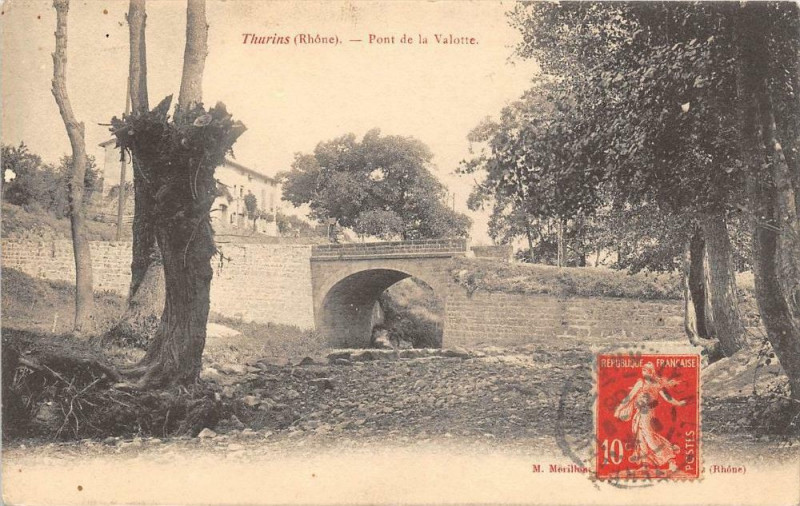 Carte postale ancienne Thurins Pont De La Valotte à Thurins