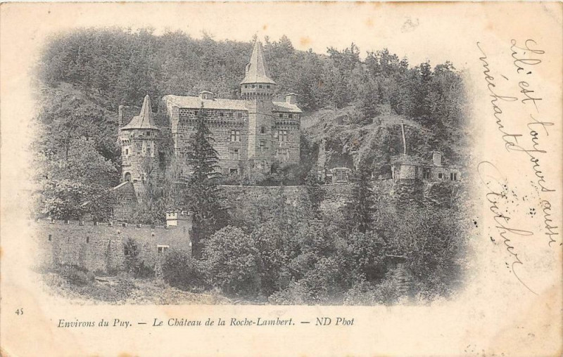 Carte postale ancienne Environs Le Puy Chateau Roche Lambert (dos non divisé