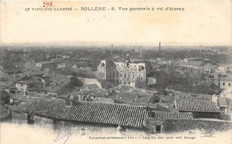Carte postale ancienne Bollene Vue Generale A Vol D'Oiseau à Bollène