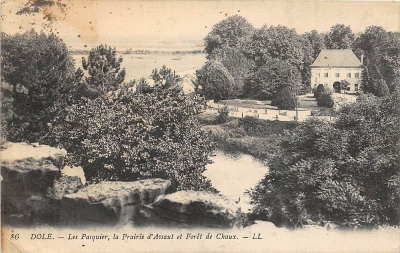 Carte postale ancienne Dole Les Pasquiers La Prairie D'Assaut Et Foret De Chaux à Dole