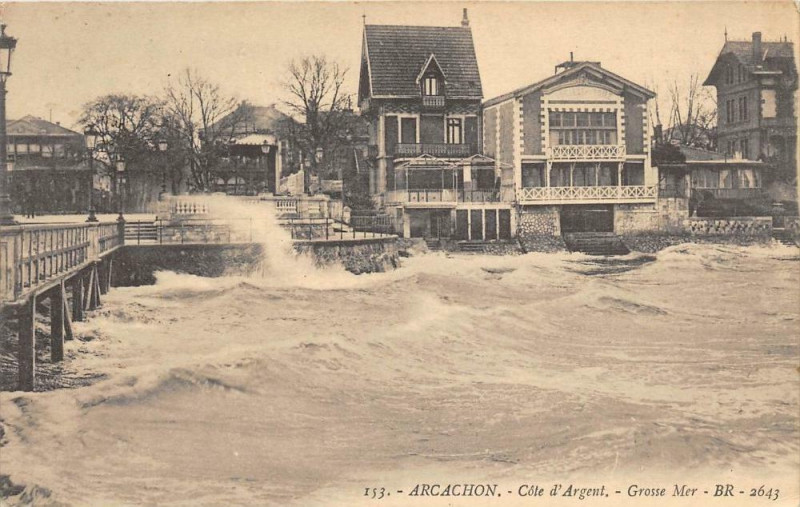 Carte postale ancienne Arcachon Grosse Mer à Arcachon