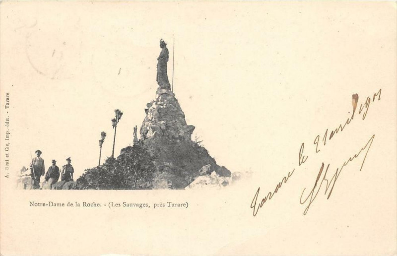 Carte postale ancienne Notre Dame De La Roche Les Sauvages Pres Tarare (dos non divisé) à Tarare