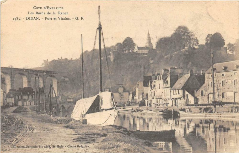 Carte postale ancienne Dinan Port Et Viaduc (dos non divisé) à Dinan