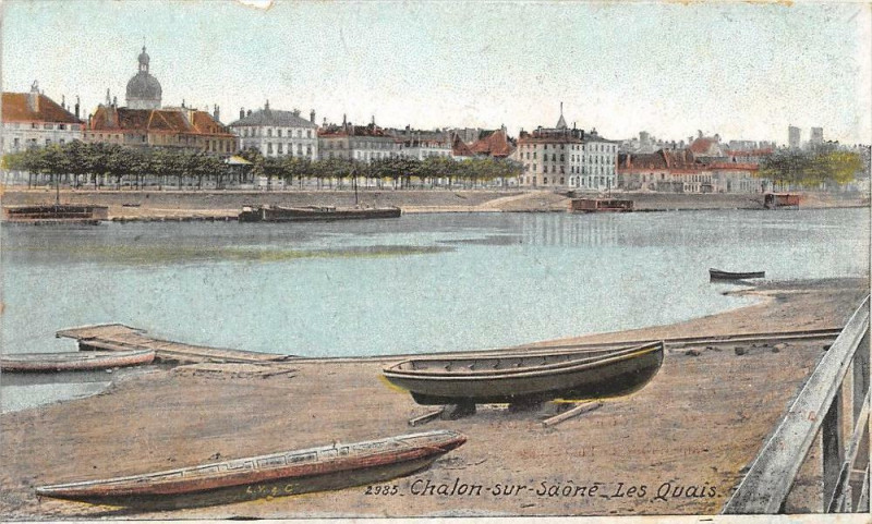 Carte postale ancienne Chalon Sur Saone Les Quais