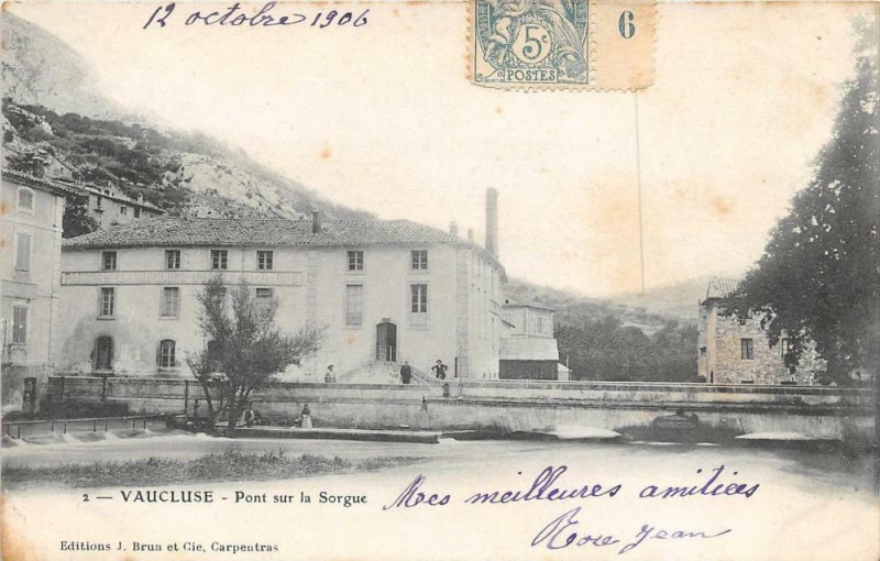 Carte postale ancienne Vaucluse Pont Sur La Sorgue (dos non divisé)