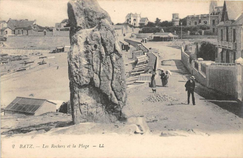 Carte postale ancienne Batz Les Rochers De La Plage