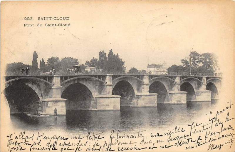 Carte postale ancienne Saint Cloud Pont De Saint-Cloud (dos non divisé) à Saint-Cloud