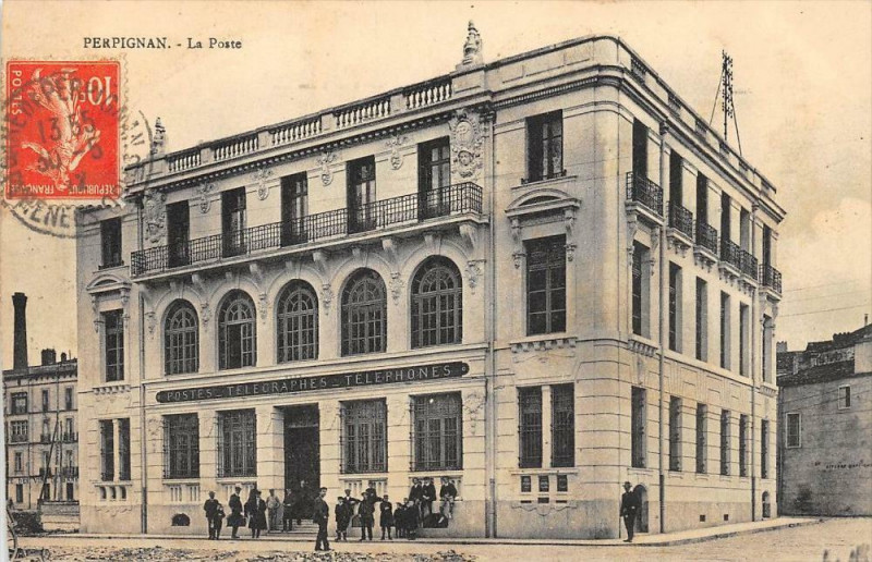Carte postale ancienne Perpignan La Poste à Perpignan