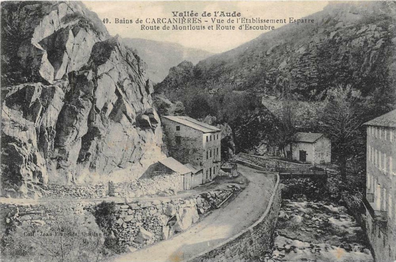 Carte postale ancienne Bains De Carcanieres Ets Esparre Route De Mont Louis