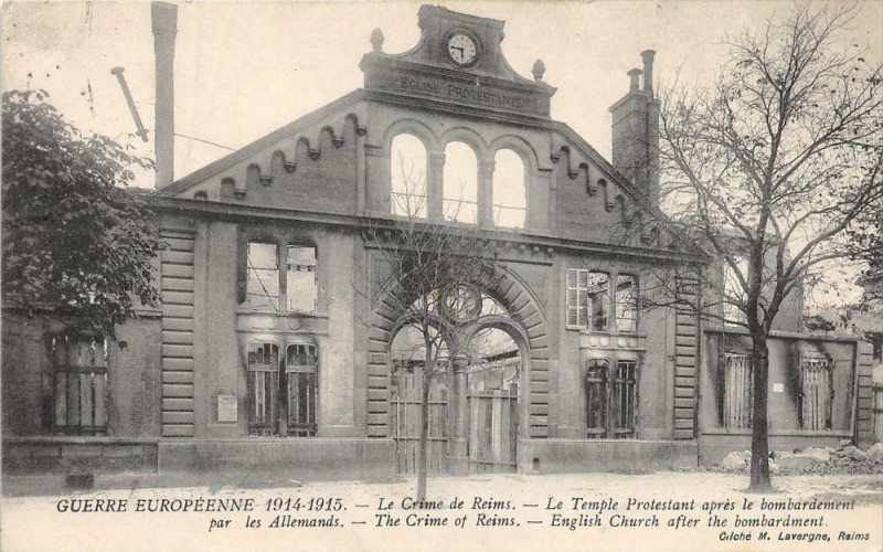 Carte postale ancienne Reims Le Temple Protestant à Reims