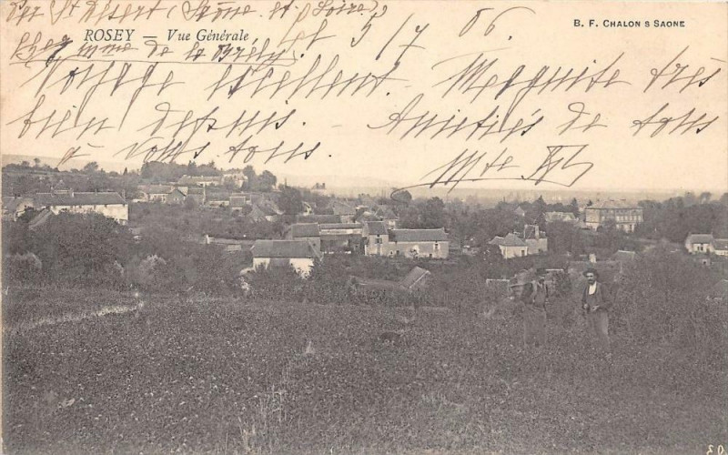 Carte postale ancienne Rosey Vue Generale (dos non divisé) à Rosey