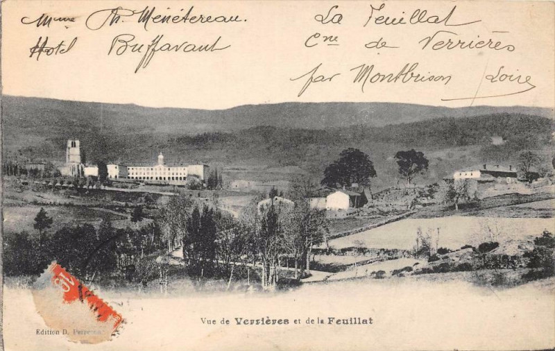 Carte postale ancienne Vue De Verrieres Et De La Feuillat