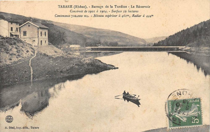 Carte postale ancienne Tarare Barrage De La Turdine Le Reservoir à Tarare