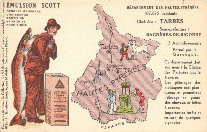 Carte postale ancienne Belle Cpa Illustree Du Departement Des Hautes Pyrenees