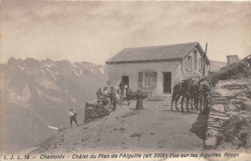 Carte postale ancienne Chmonix Chalet Du Plan De L´AIGUILLE