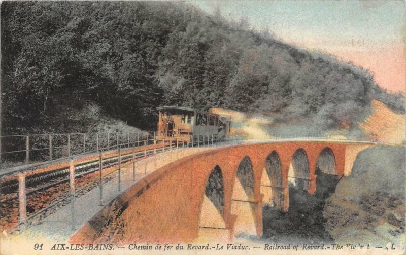 Carte postale ancienne Aix Les Bains Chemin De Fer Du Revard Le Viaduc à Aix-les-Bains