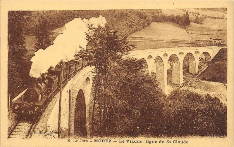 Carte postale ancienne Morez Le Viaduc LigneSaint-Claude ( Le Train à Saint-Claude