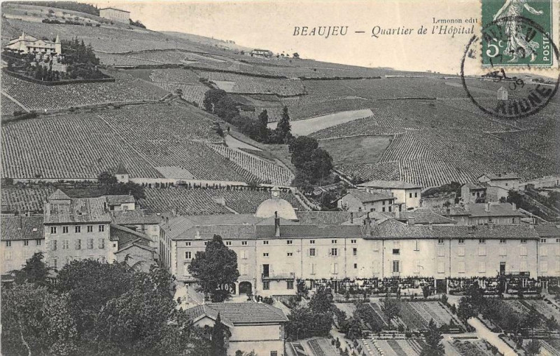 Carte postale ancienne Beaujeu Quartier De L'Hopital à Beaujeu