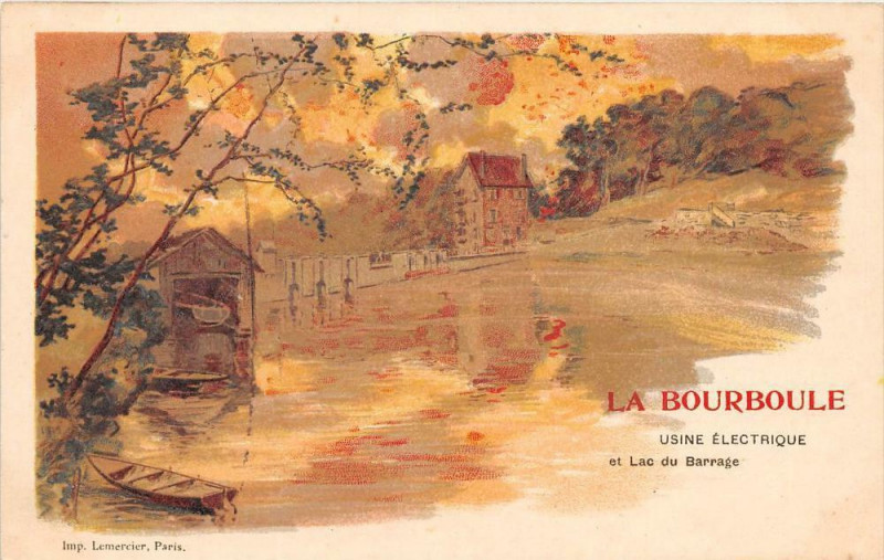 Carte postale ancienne La Bourboule Illustrateur Usine Electrique  (dos non divisé) à La Bourboule