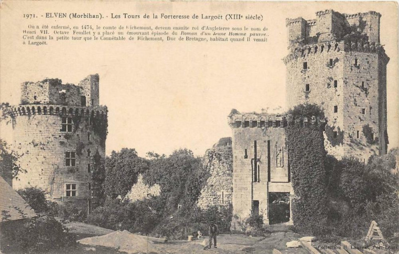 Carte postale ancienne Elven - La Tour de la Forteresse de Largoet (Xiii s.) à Elven