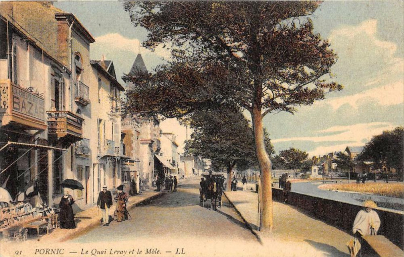 Carte postale ancienne Pornic Le Quai Leray Et Mole à Pornic