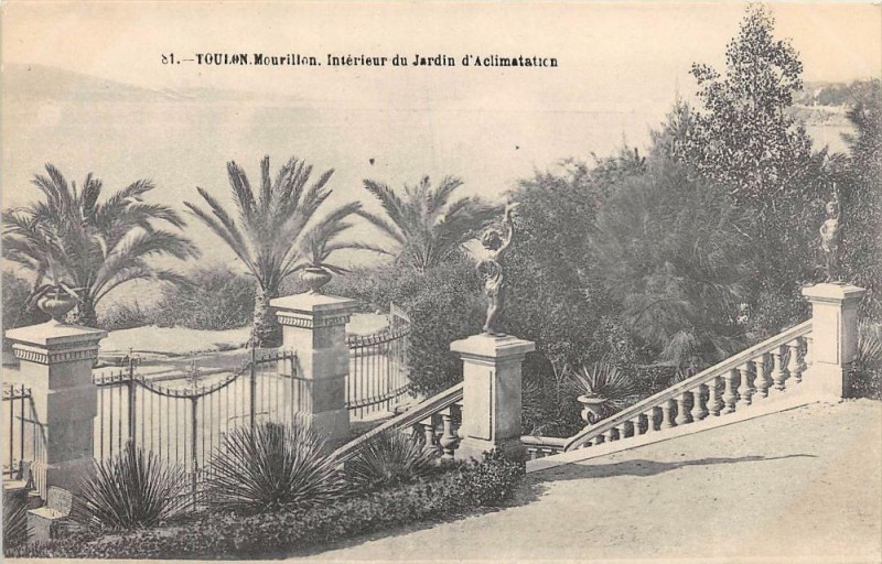 Carte postale ancienne Toulon Mourillon Interieur Du Jardin D'Acclimatation à Toulon