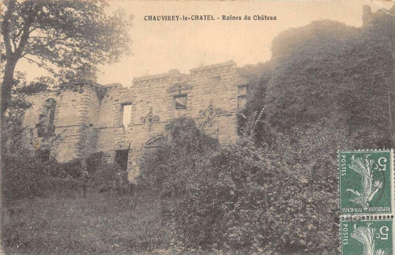 Carte postale ancienne Chauvirey Le Chatel Ruines Du Chateau