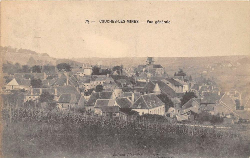 Carte postale ancienne Couches Les Mines Vue Generale à Couches