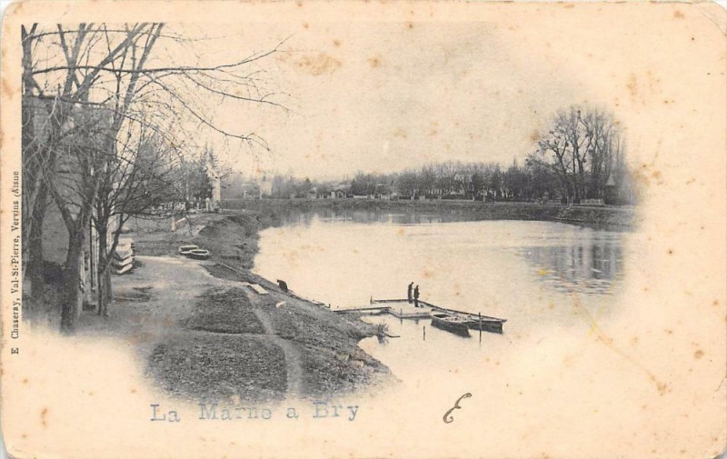 Carte postale ancienne La Marne A Bry (dos non divisé)