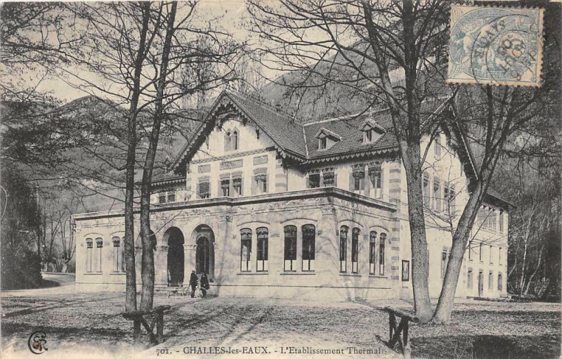 Carte postale ancienne Challes Les Eaux Etablissement Thermal à Challes-les-Eaux