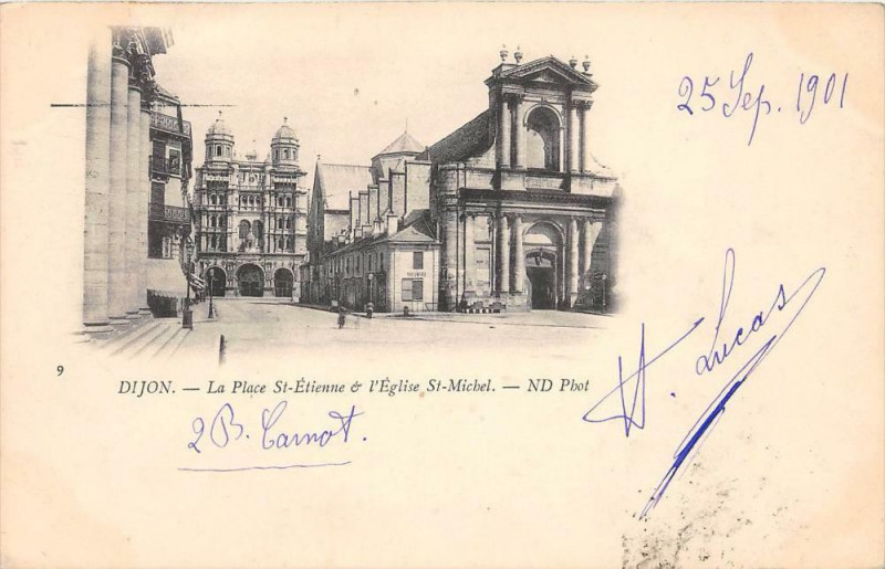 Carte postale ancienne Dijon La  Place Saint-Etienne (dos non divisé) à Dijon