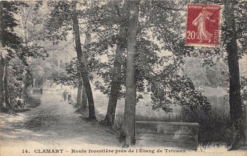 Carte postale ancienne Clamart Route Forestiere Pres De L'Etang De Trivaux à Clamart