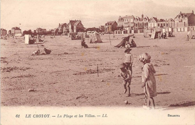 Carte postale ancienne Le Crotoy La Plage Et Les Villas au Crotoy