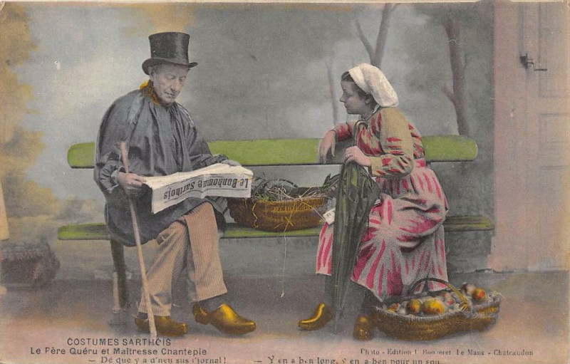 Carte postale ancienne Costumes Sarthois Le Pere Queru