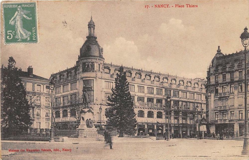 Carte postale ancienne Nancy Place Thiers à Nancy