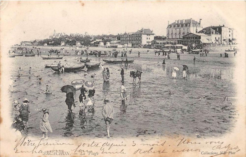 Carte postale ancienne Arcachon La Plage  (dos non divisé) à Arcachon