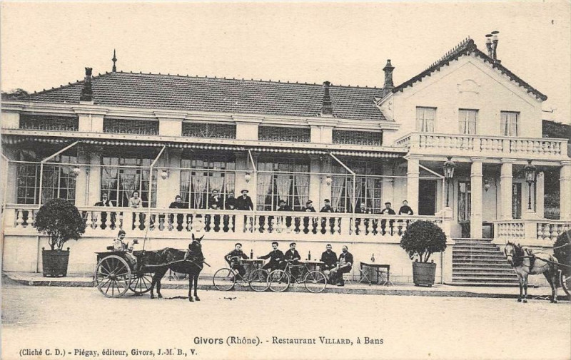 Carte postale ancienne Givors Restaurant Villard A Bans à Givors