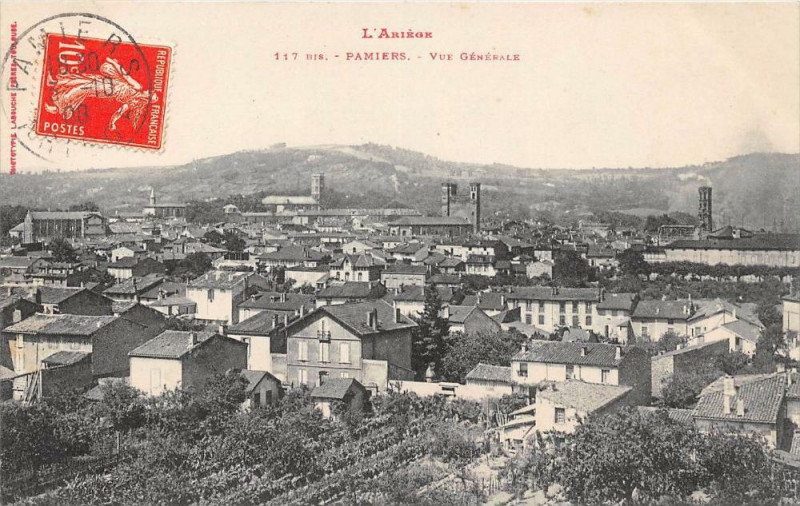 Carte postale ancienne Pamiers Vue Generale à Pamiers