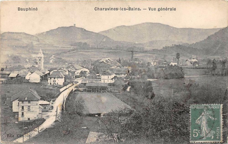 Carte postale ancienne Charavines Vue Generale à Charavines