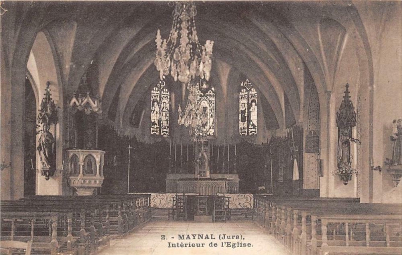 Carte postale ancienne Maynal Interieur De L'Eglise à Maynal