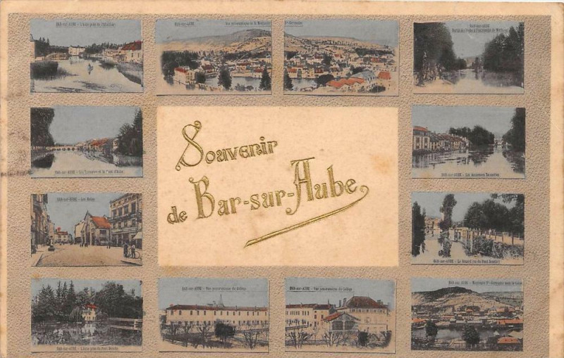 Carte postale ancienne Souvenir De Bar Sur Aube à Bar-sur-Aube