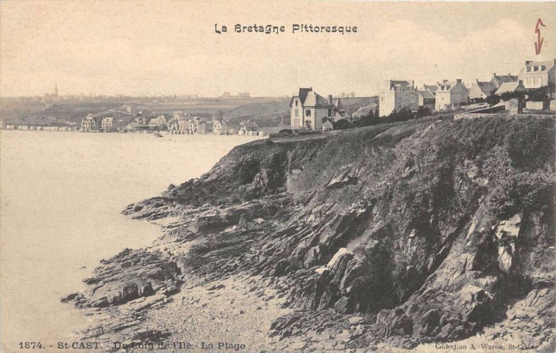 Carte postale ancienne Saint Cast Un Coin De L'Ile La Plage