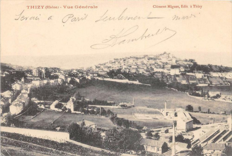 Carte postale ancienne Thizy Vue Generale (dos non divisé)