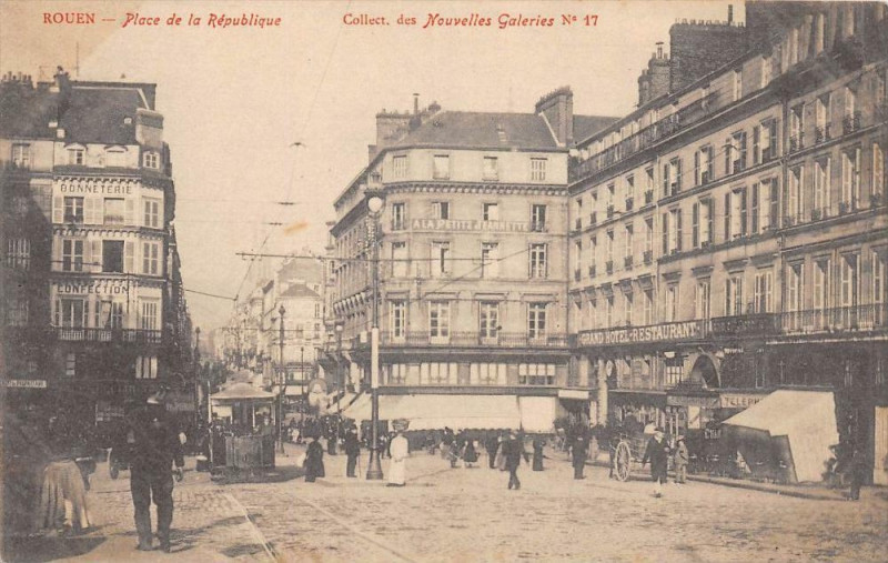 Carte postale ancienne Rouen Place De La Republique (dos non divisé) à Rouen