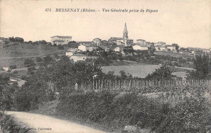 Carte postale ancienne Bessenay Vue Generale Prise De Ripan à Bessenay