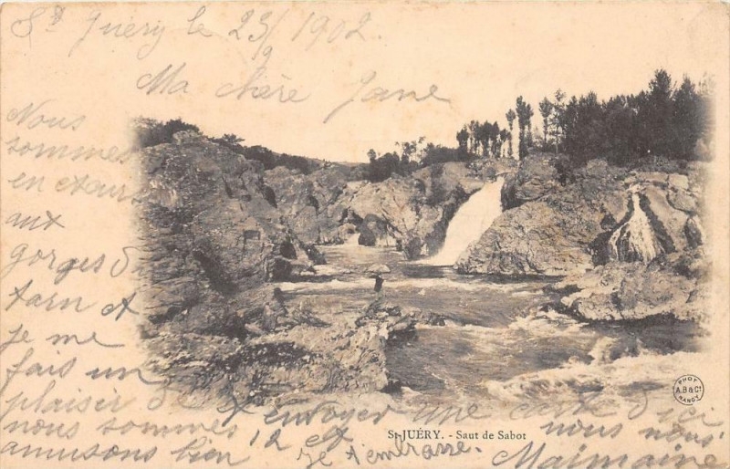 Carte postale ancienne Saint Juery Saut De Sabot (dos non divisé)