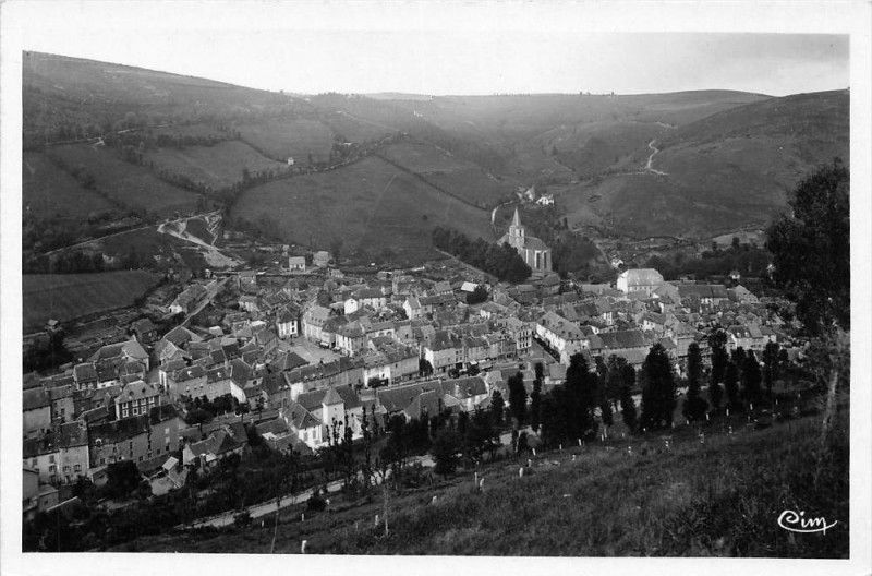 Carte postale ancienne Chaudesaigues Vue Generale Prise De La Route De Saint-Chely